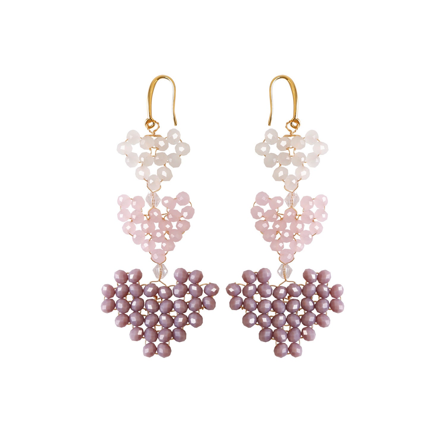 Wholesale Christmas Rice Bead Countryside Style Exaggerated Lightweight Holiday Hand Woven Earrings